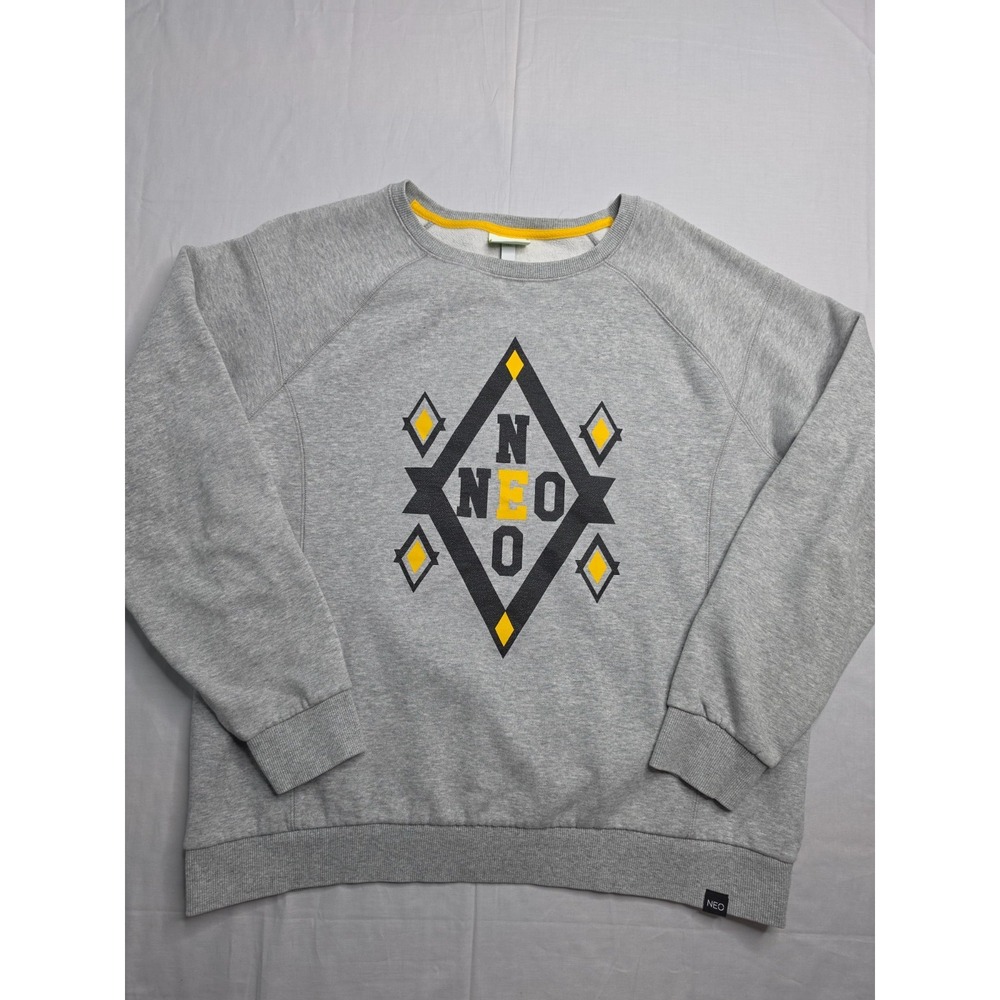 Adidas Neo‎ Sweatshirt Women's XL Heather Gray Graphic Fleece Lined Streetwear